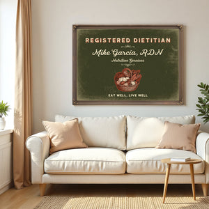 Personalized Registered Dietitian Sign, Eat Well, Live Well, Olive & Brick, image 5