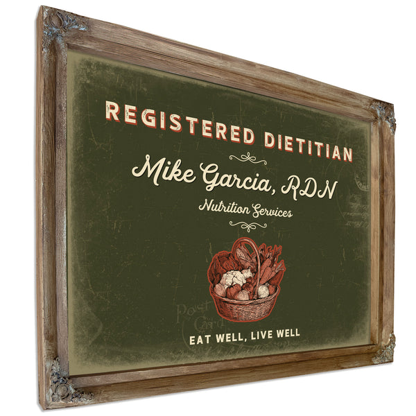 Personalized Registered Dietitian Sign, Eat Well, Live Well, Olive & Brick, image 6