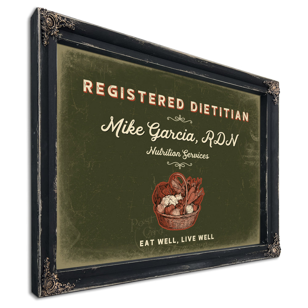 Personalized Registered Dietitian Sign, Eat Well, Live Well, Olive & Brick, image 1