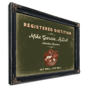 Personalized Registered Dietitian Sign, Eat Well, Live Well, Olive & Brick, image 1