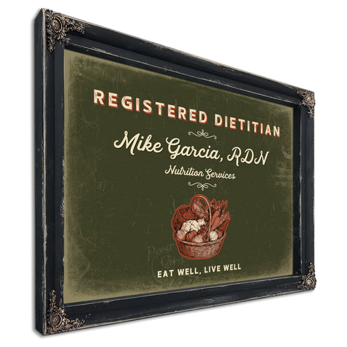 Personalized Registered Dietitian Sign, Eat Well, Live Well, Olive & Brick, image 1
