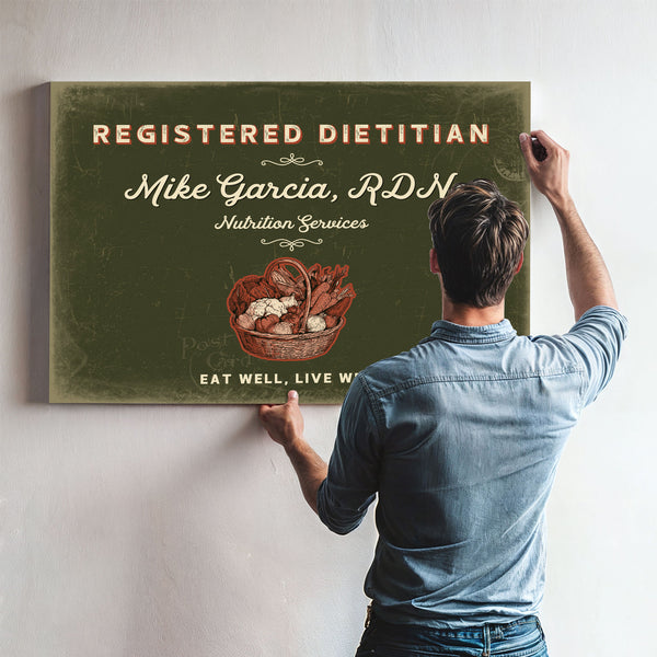 Personalized Registered Dietitian Sign, Eat Well, Live Well, Olive & Brick, image 9