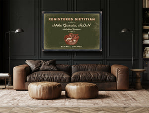 Personalized Registered Dietitian Sign, Eat Well, Live Well, Olive & Brick, image 17