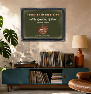 Personalized Registered Dietitian Sign, Eat Well, Live Well, Olive & Brick, image 20