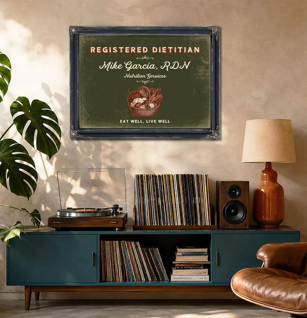 Personalized Registered Dietitian Sign, Eat Well, Live Well, Olive & Brick, image 20