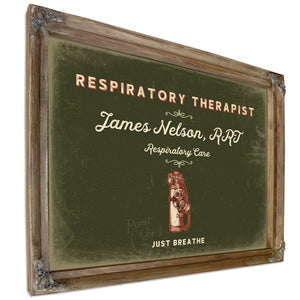 Personalized Respiratory Therapist Sign, Just Breathe, Olive & Brick, image 6
