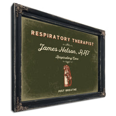 Personalized Respiratory Therapist Sign, Just Breathe, Olive & Brick, image 1