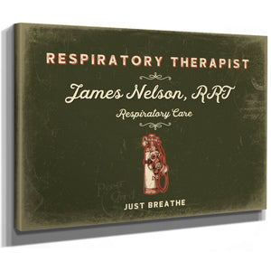 Personalized Respiratory Therapist Sign, Just Breathe, Olive & Brick, image 8
