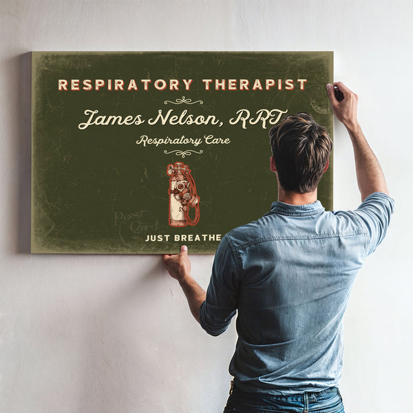 Personalized Respiratory Therapist Sign, Just Breathe, Olive & Brick, image 9