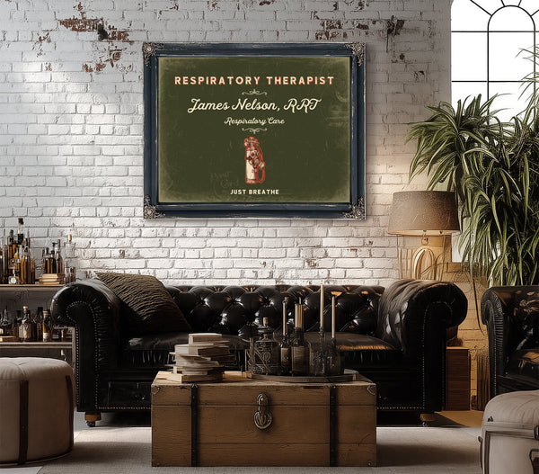 Personalized Respiratory Therapist Sign, Just Breathe, Olive & Brick, image 18