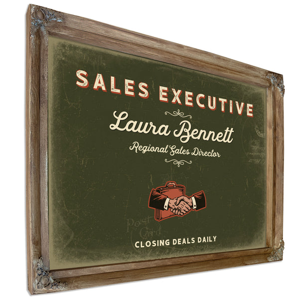 Personalized Sales Executive Sign, Closing Deals Daily, Olive & Brick, image 6