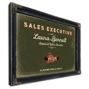 Personalized Sales Executive Sign, Closing Deals Daily, Olive & Brick, image 1