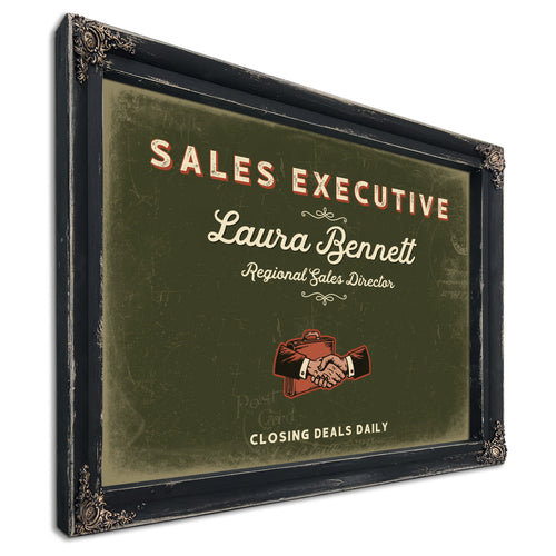 Personalized Sales Executive Sign, Closing Deals Daily, Olive & Brick, image 1