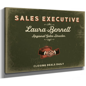 Personalized Sales Executive Sign, Closing Deals Daily, Olive & Brick, image 8