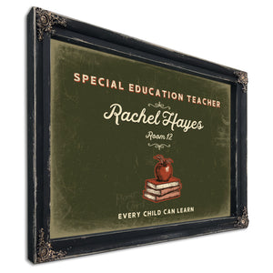 Personalized Special Education Teacher Sign, Every Child Can Learn, Olive & Brick, image 1