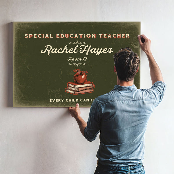 Personalized Special Education Teacher Sign, Every Child Can Learn, Olive & Brick, image 9