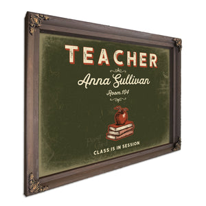 Personalized Teacher Sign, Class Is in Session, Olive & Brick, image 7