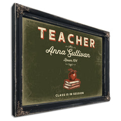 Personalized Teacher Sign, Class Is in Session, Olive & Brick, image 1