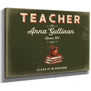 Personalized Teacher Sign, Class Is in Session, Olive & Brick, image 8