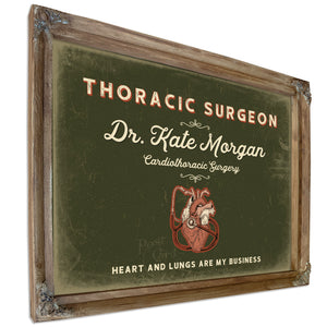 Personalized Thoracic Surgeon Sign, Heart and Lungs Are My Business, Olive & Brick, image 6