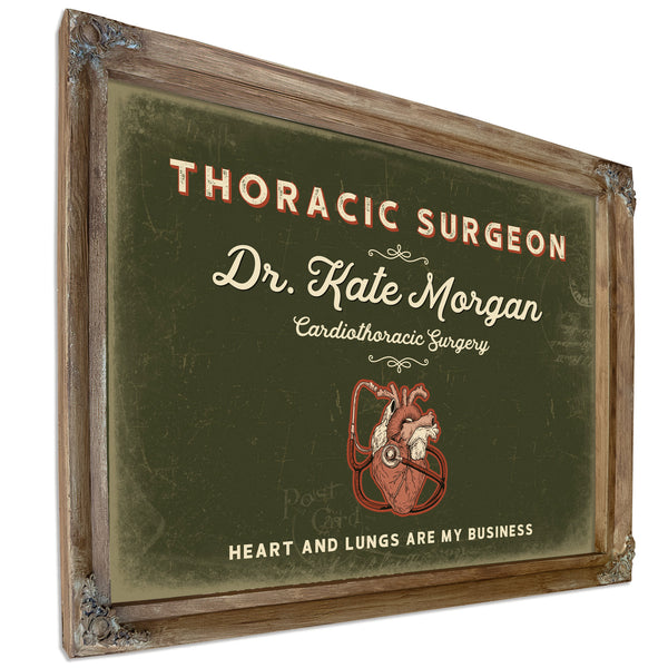 Personalized Thoracic Surgeon Sign, Heart and Lungs Are My Business, Olive & Brick, image 6