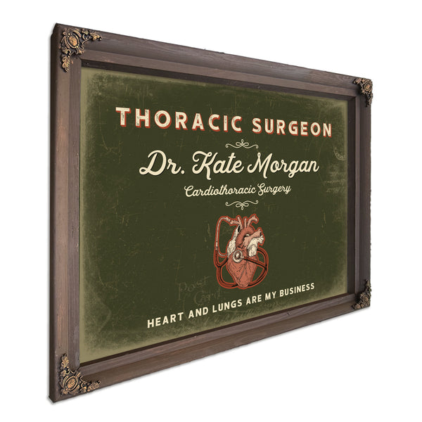 Personalized Thoracic Surgeon Sign, Heart and Lungs Are My Business, Olive & Brick, image 7