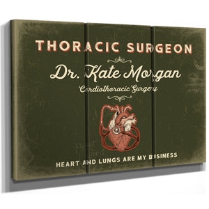 Personalized Thoracic Surgeon Sign, Heart and Lungs Are My Business, Olive & Brick, image 14