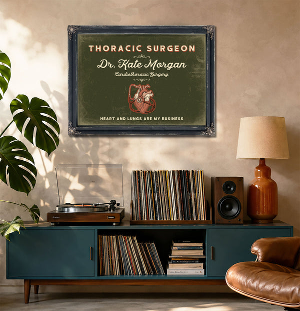 Personalized Thoracic Surgeon Sign, Heart and Lungs Are My Business, Olive & Brick, image 20