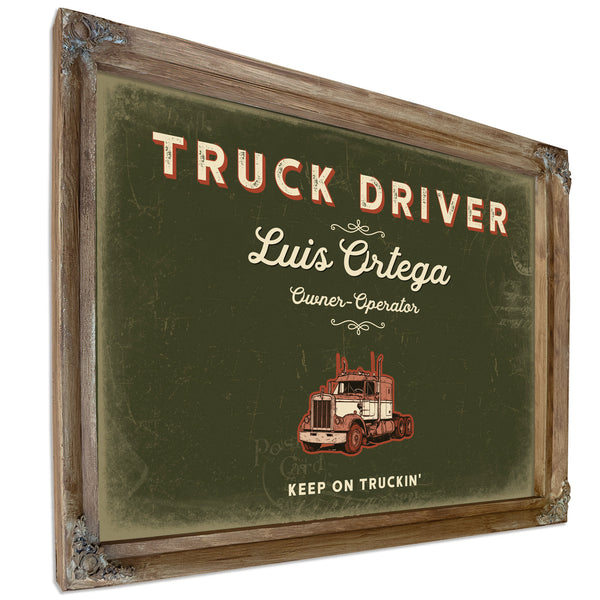 Personalized Truck Driver Sign, Keep On Truckin', Olive & Brick, image 6
