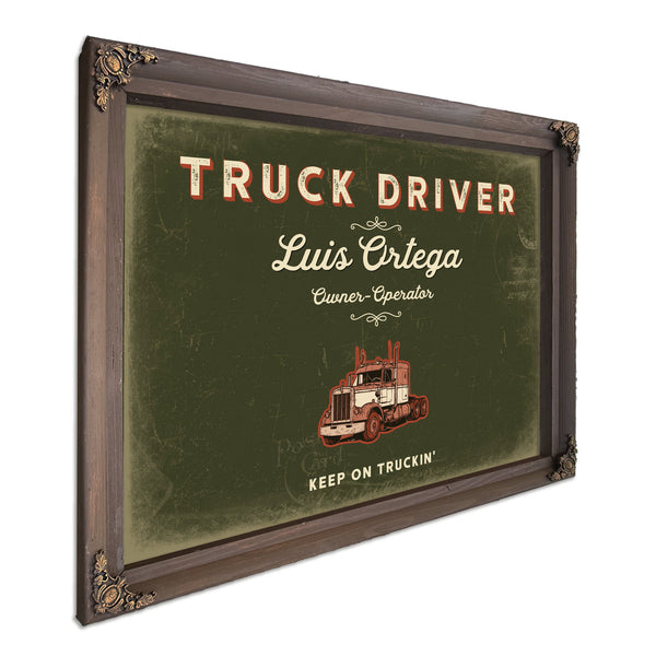 Personalized Truck Driver Sign, Keep On Truckin', Olive & Brick, image 7