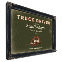 Personalized Truck Driver Sign, Keep On Truckin', Olive & Brick, image 1