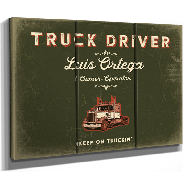 Personalized Truck Driver Sign, Keep On Truckin', Olive & Brick, image 14