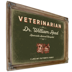 Personalized Veterinarian Sign, I Like My Patients Furry, Olive & Brick, image 6