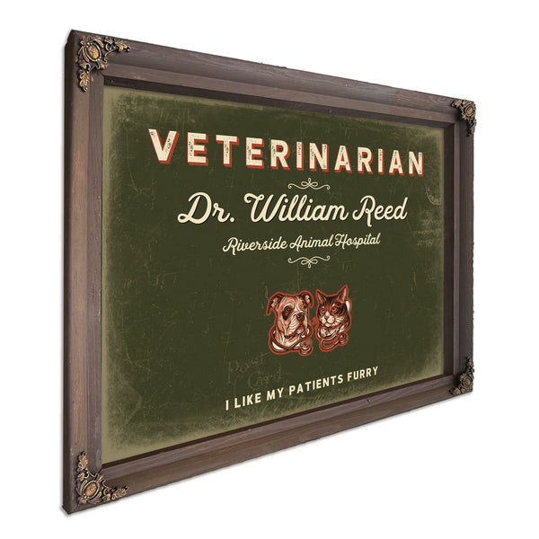 Personalized Veterinarian Sign, I Like My Patients Furry, Olive & Brick, image 7