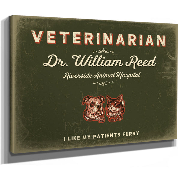 Personalized Veterinarian Sign, I Like My Patients Furry, Olive & Brick, image 8