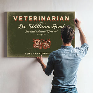 Personalized Veterinarian Sign, I Like My Patients Furry, Olive & Brick, image 9