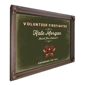 Personalized Volunteer Firefighter Sign, Answering the Call, Olive & Brick, image 7