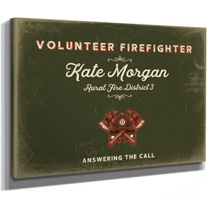 Personalized Volunteer Firefighter Sign, Answering the Call, Olive & Brick, image 8
