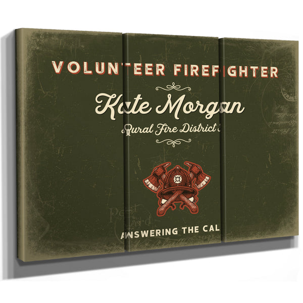 Personalized Volunteer Firefighter Sign, Answering the Call, Olive & Brick, image 14
