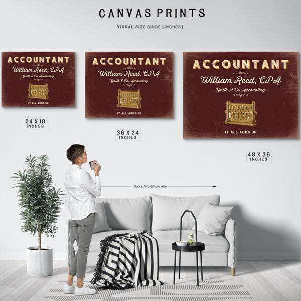 Personalized Accountant Sign, It All Adds Up, Oxblood & Gold, image 10