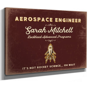Personalized Aerospace Engineer Sign, It's Not Rocket Science... Oh Wait, Oxblood & Gold, image 8