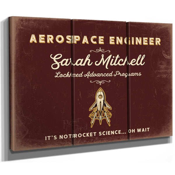 Personalized Aerospace Engineer Sign, It's Not Rocket Science... Oh Wait, Oxblood & Gold, image 14