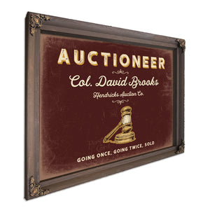 Personalized Auctioneer Sign, Going Once, Going Twice, Sold, Oxblood & Gold, image 7