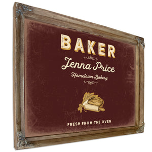 Personalized Baker Sign, Fresh From the Oven, Oxblood & Gold, image 6