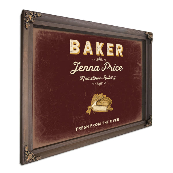 Personalized Baker Sign, Fresh From the Oven, Oxblood & Gold, image 7