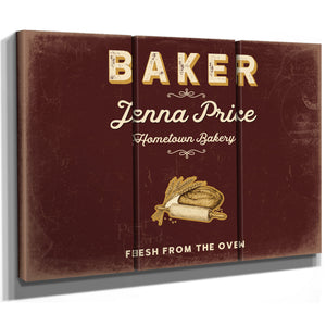 Personalized Baker Sign, Fresh From the Oven, Oxblood & Gold, image 14