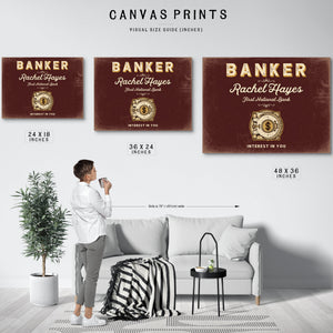 Personalized Banker Sign, Interest in You, Oxblood & Gold, image 10