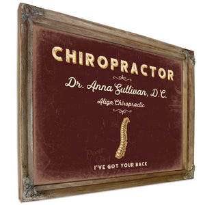 Personalized Chiropractor Sign, I've Got Your Back, Oxblood & Gold, image 6