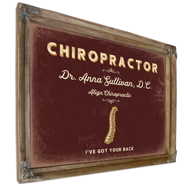 Personalized Chiropractor Sign, I've Got Your Back, Oxblood & Gold, image 6
