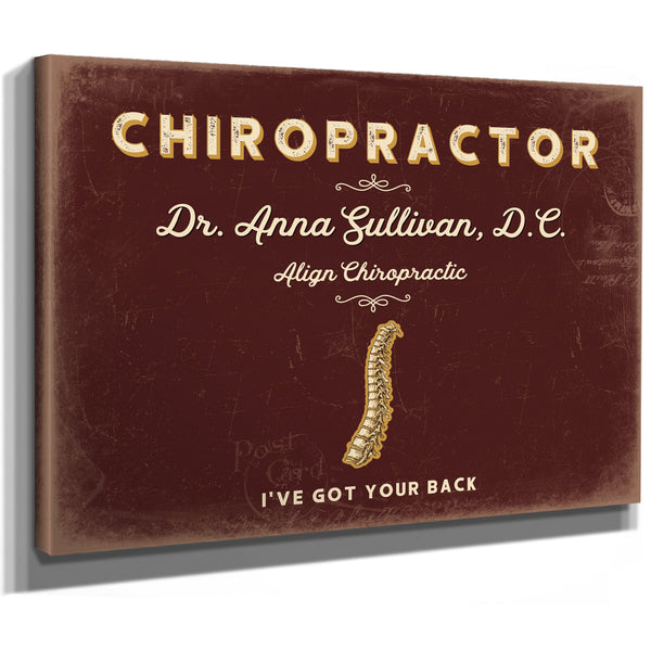 Personalized Chiropractor Sign, I've Got Your Back, Oxblood & Gold, image 8